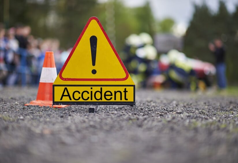 Accident Sign On The Road